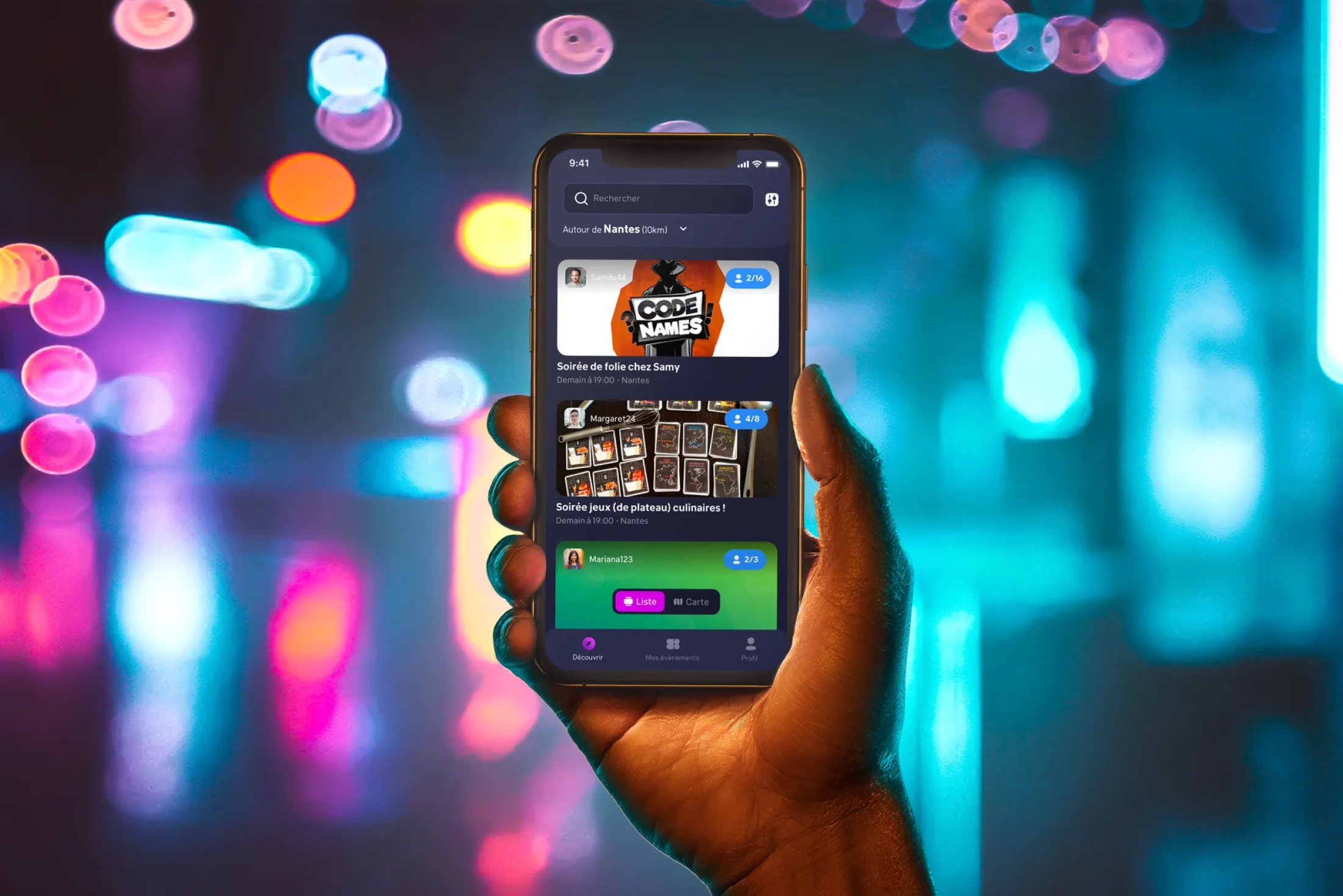Direction artistique et écrans finaux de l'application Gamtog