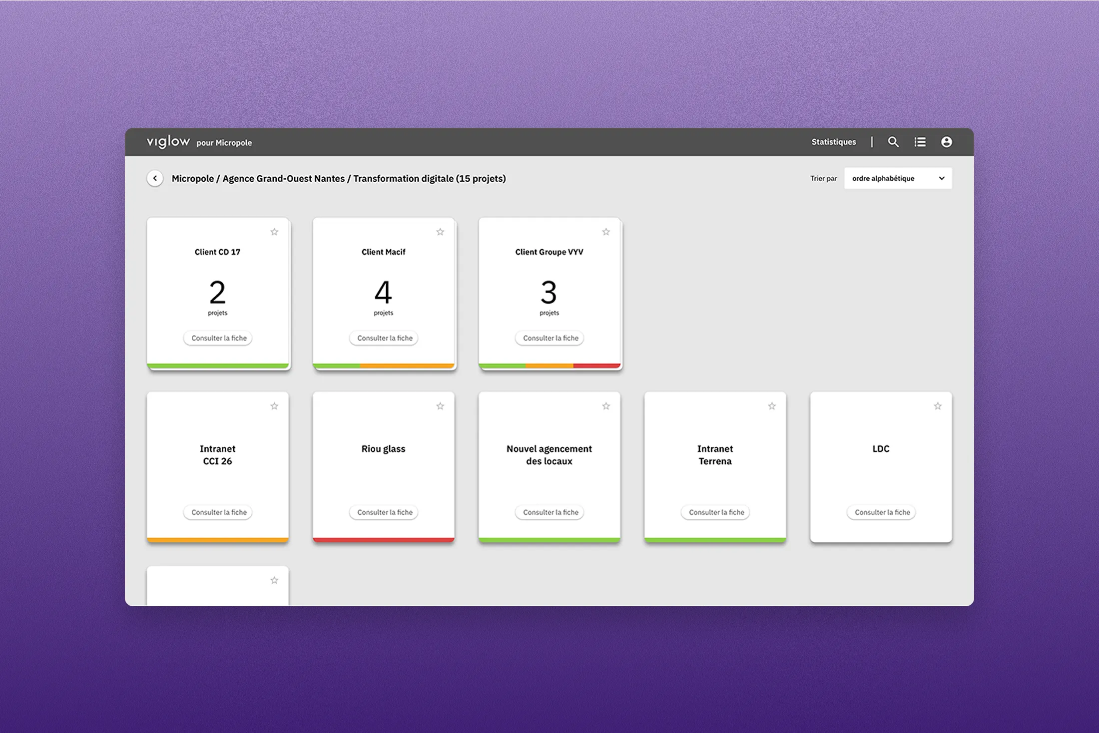 Viglow — wireframes, parcours UX
